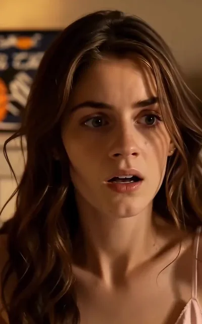An indoor reaction shot — wide eyes, a beat of stunned silence, the scene lit like a dorm or locker room