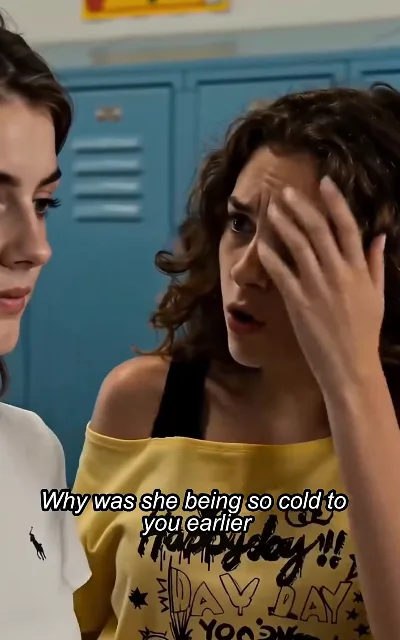 A teammate calls it out, subtitles on screen: "Why was she being so cold to you earlier?"