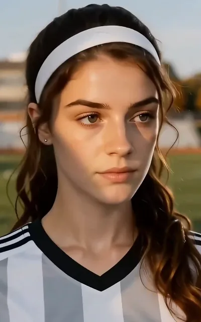 The captain's white headband in close-up — dark curls, the team's signature look